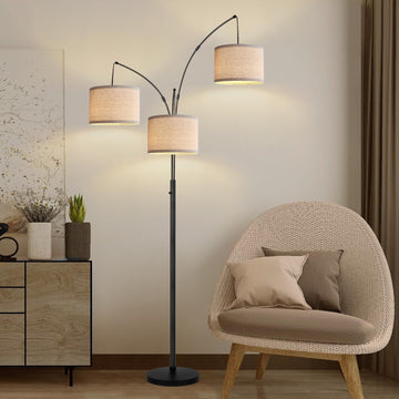 3 Light Floor Lamp Free Standing Tall Lamp
